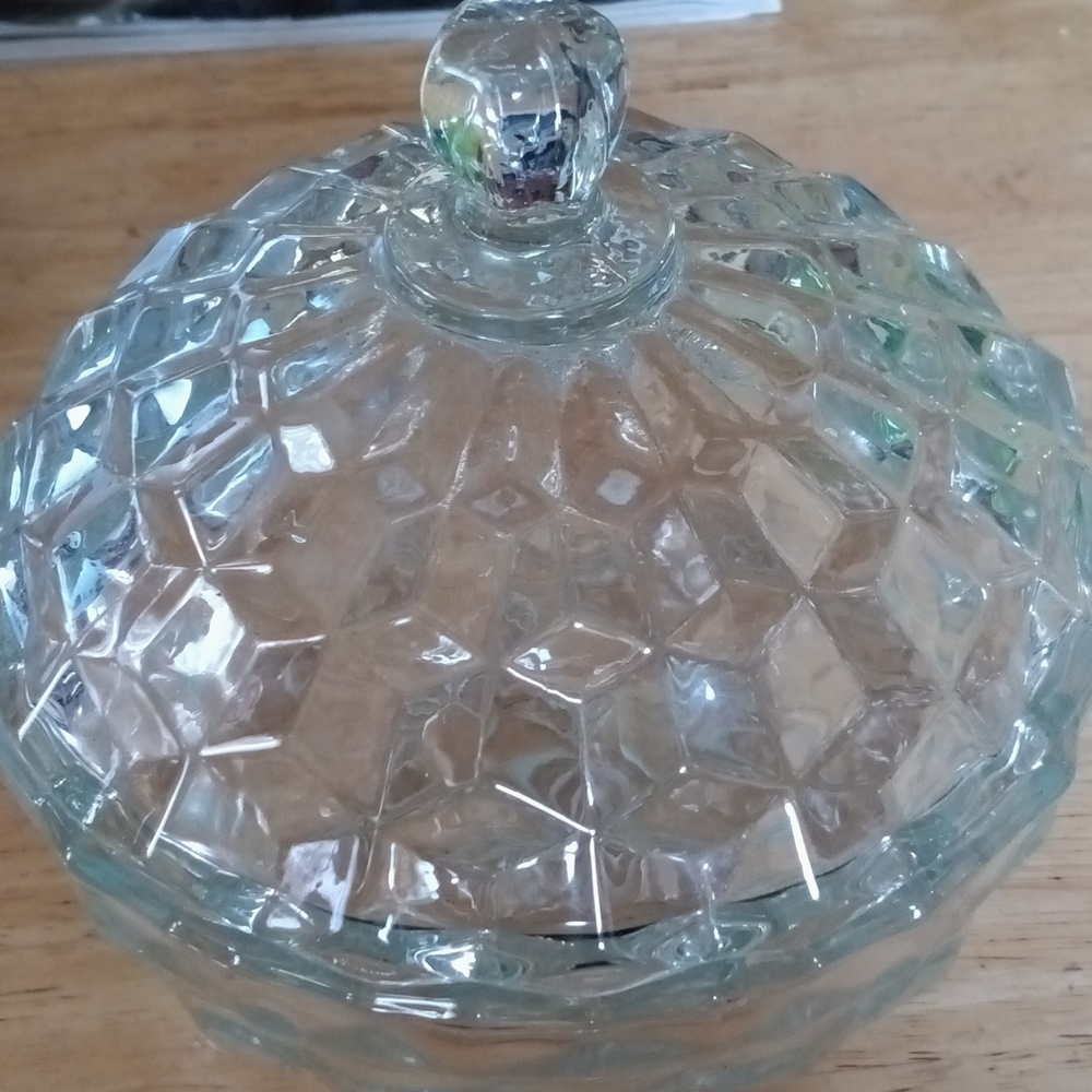 Vintage Fostoria glass candy dish